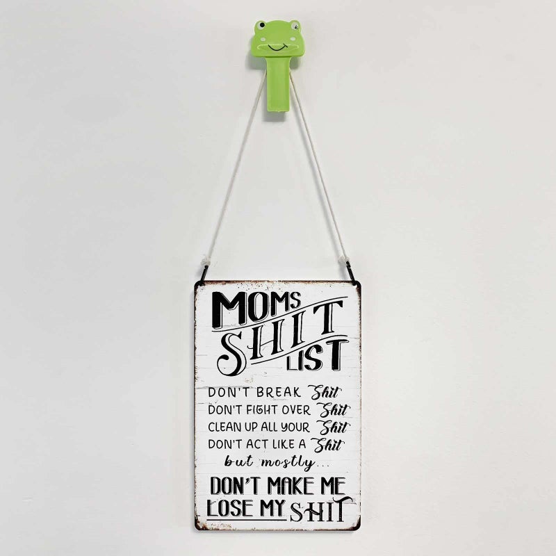 CrazySign Funny Home Sign Kitchen Door Wall Decor - Moms Shit List Kitchen Sign 8 x 12 Inch (223) - Image 3
